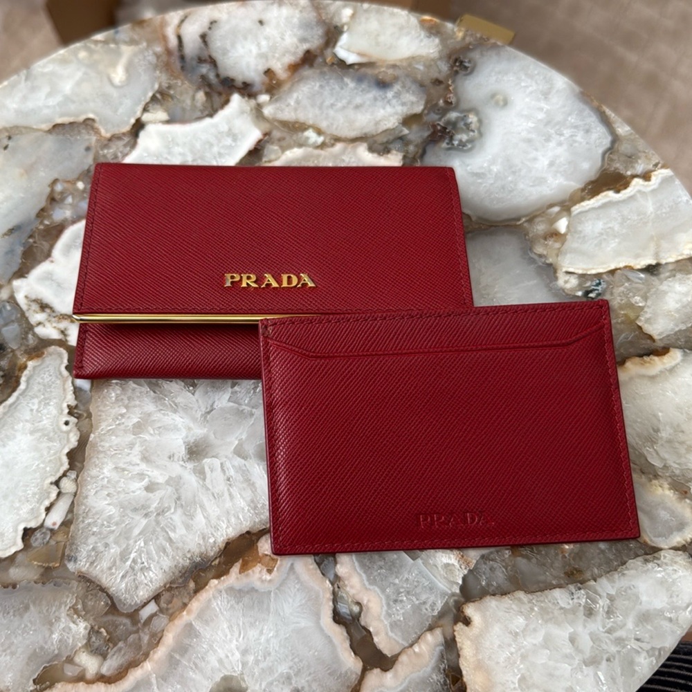 Prada Scarlet wallet and card holder set